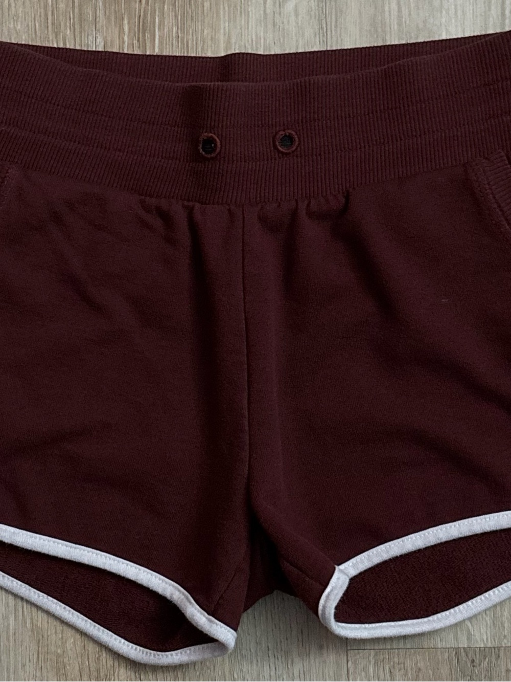 Alternative Maroon Athletic Shorts with White Trim